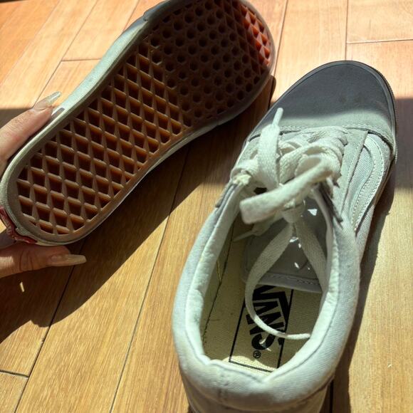 Light Grey Lace Up Vans - Picture 4 of 5